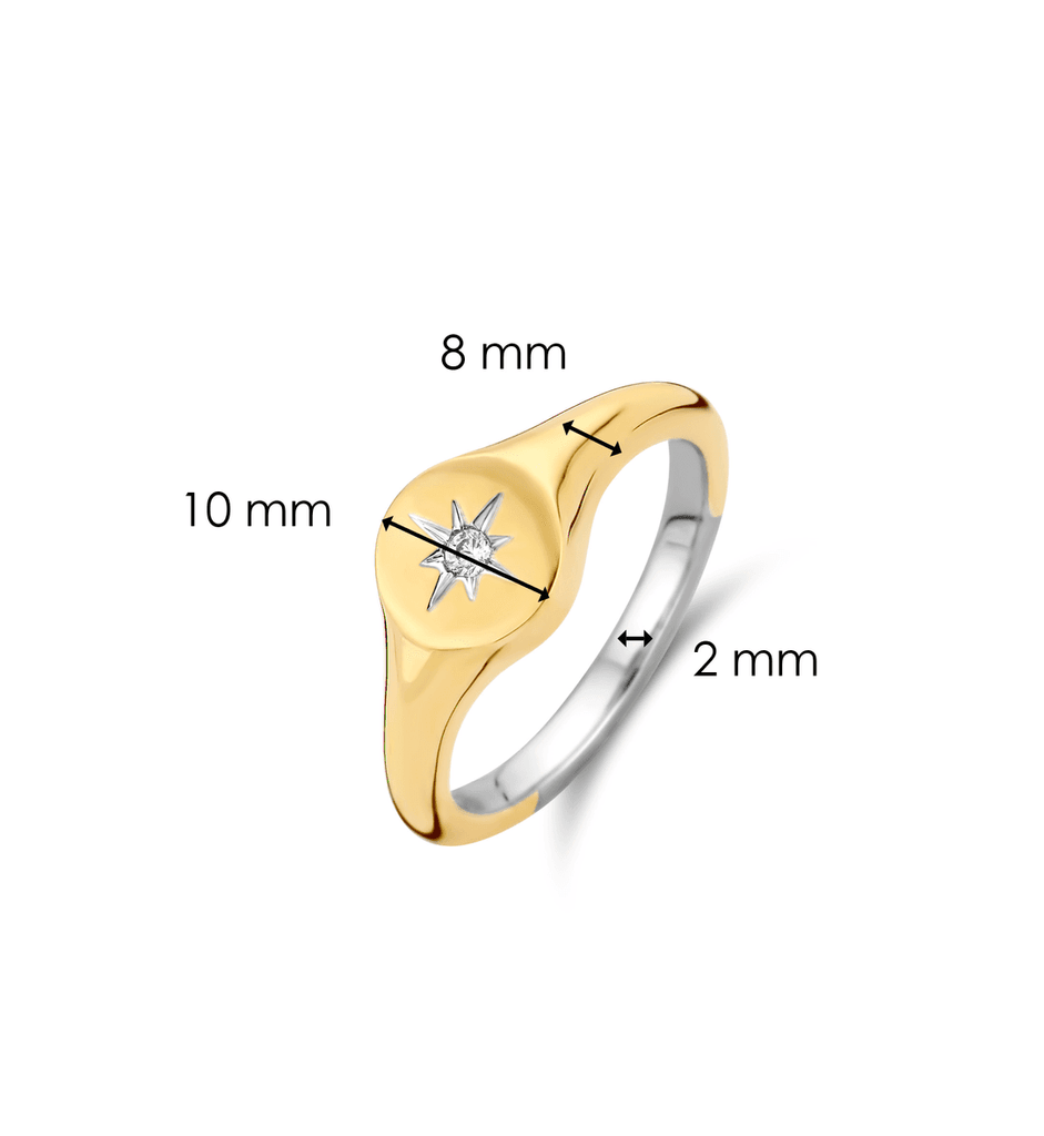 A TI SENTO Signet Ring 12199ZY with a diamond.