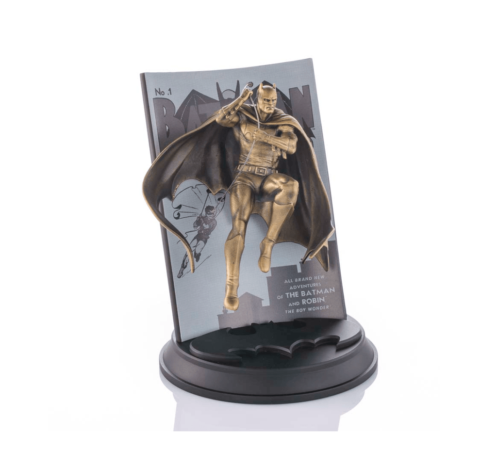 A statue of Limited Edition Gilt Batman #1  0179021E on a black stand.