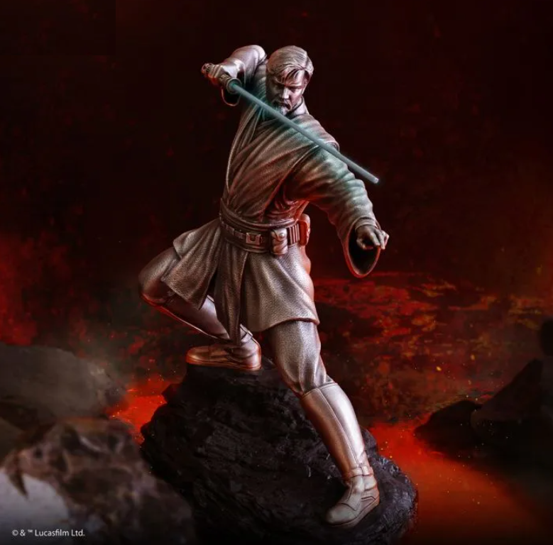 A statue of a Star Wars Obi-Wan Figurine – 0179035 holding a saber.