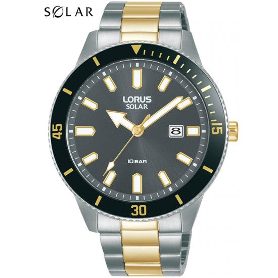 A Lorus Mens Solar Bracelet Watch RX327AX9 for men.