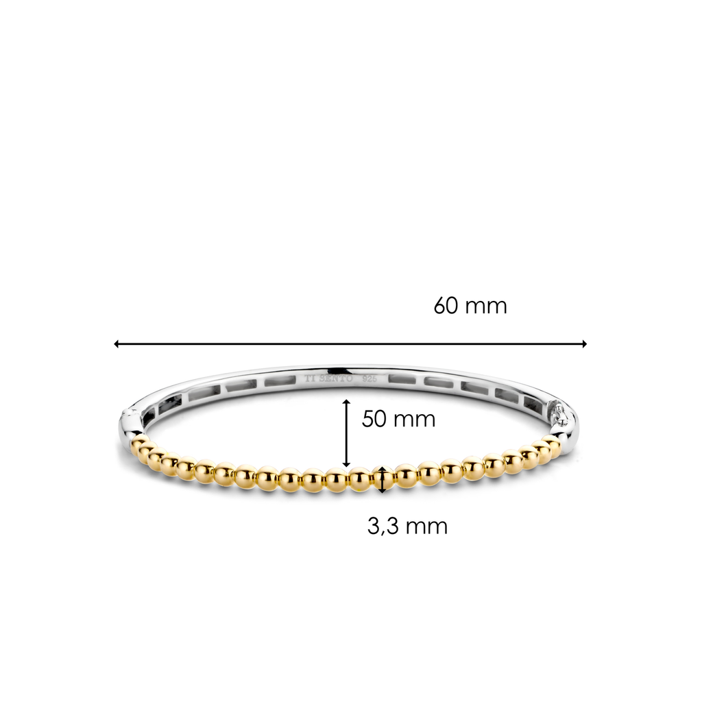A TI SENTO – BANGLE 2944SY bangle bracelet with a bead in the middle.