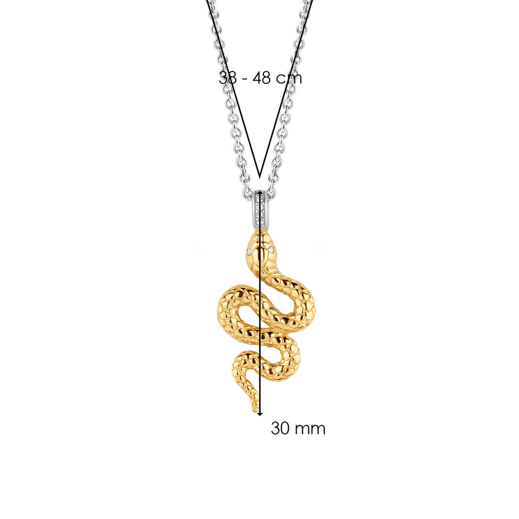 An image of a TI SENTO Milano Snake Necklace 3923SY pendant on a chain.