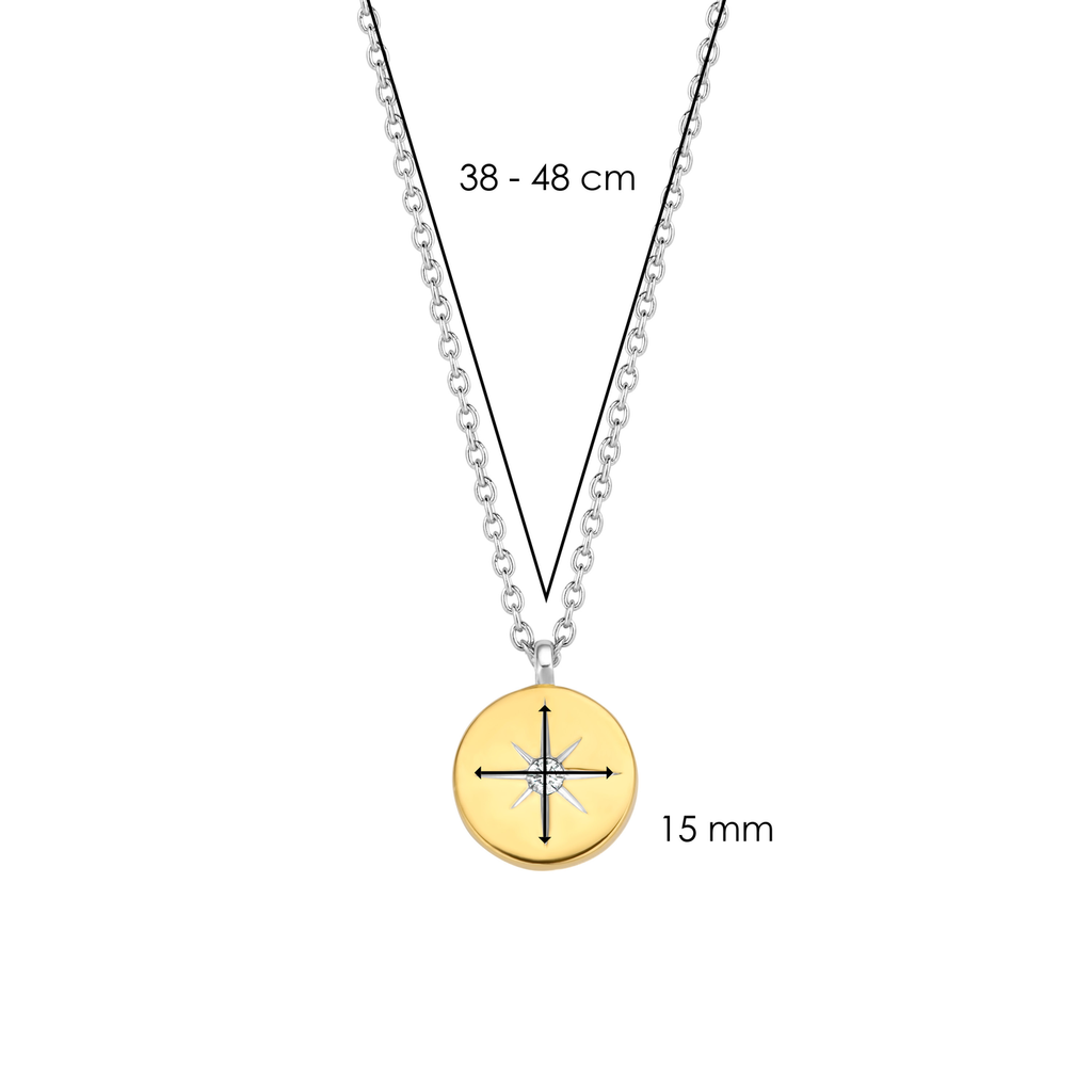 A TI SENTO – STAR PENDANT 3953ZY with a cross and diamonds on it.