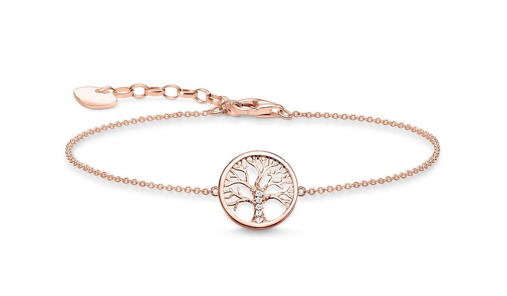 A Thomas Sabo Bracelet Tree of Love Rosé | A1828-416-14 plated bracelet with a tree of life.