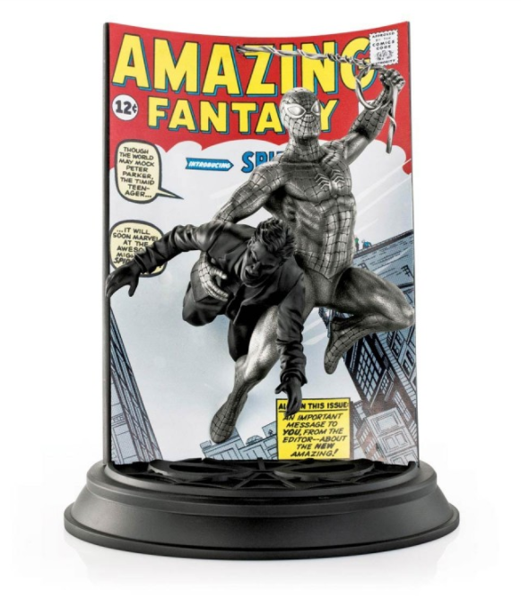 A statue of a man and Limited Edition Spider-Man Amazing Fantasy #15 0179017.