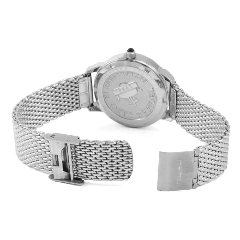 A THOMAS SABO Watch Ladies Glam Spirit WA0248-201-201-33MM with a silver mesh strap.