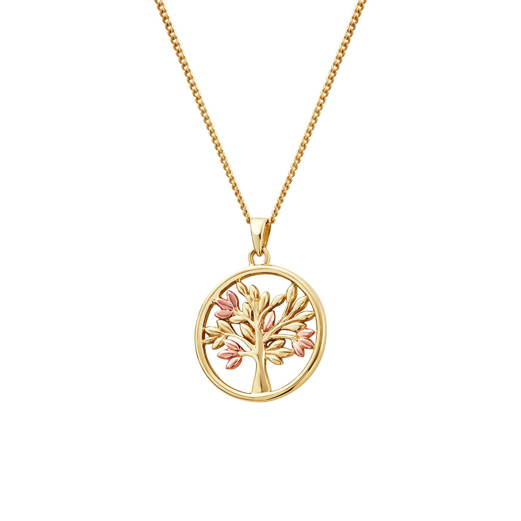 A gold necklace with a Tree of Life Pendant GTOL0015.