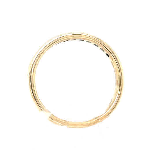 A close-up of the Sapphire & Diamond Half Eternity Dress Ring in 9ct yellow gold, shown against a white background.