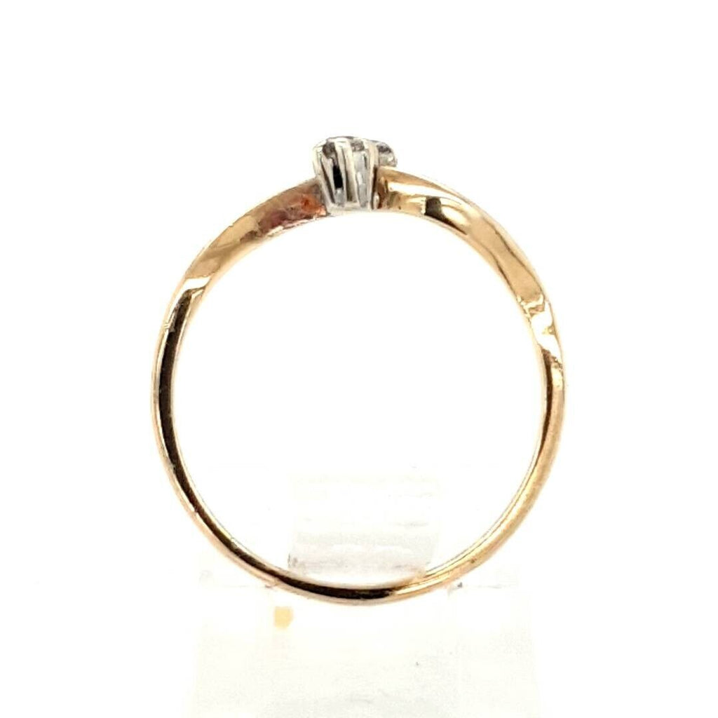 9ct Gold Diamond Two Stone Crossover Ring