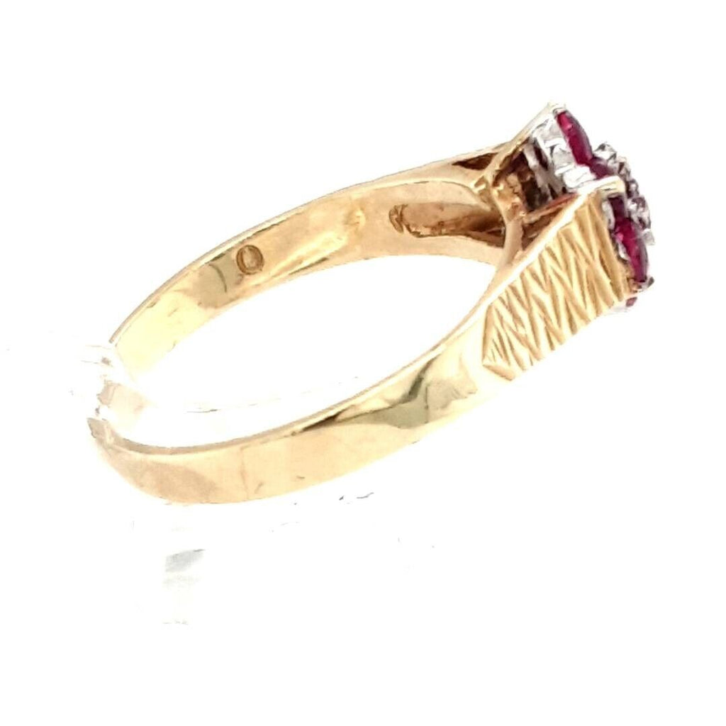 9ct Diamond & Ruby Cluster Ring