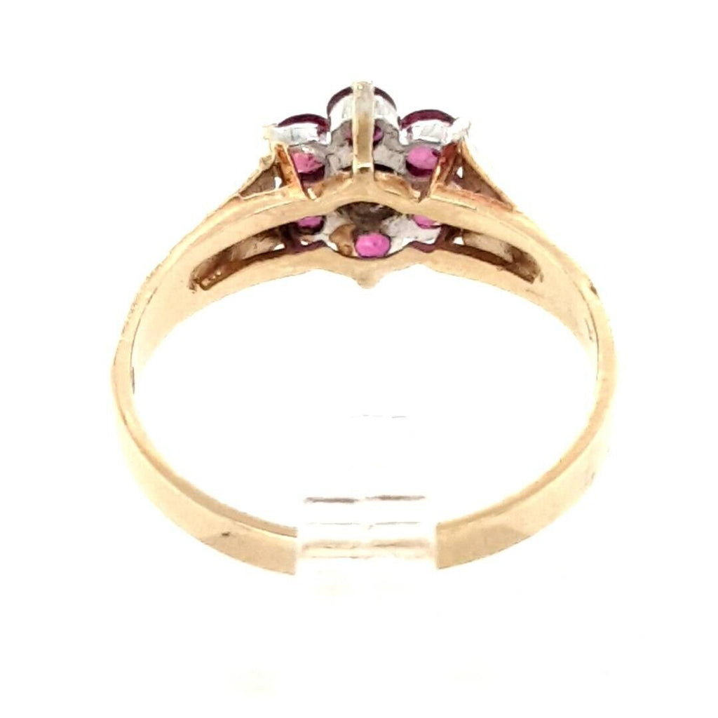 9ct Diamond & Ruby Cluster Ring