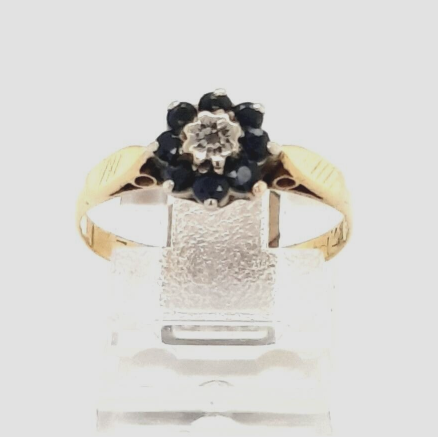 9ct Gold Sapphire & Diamond Ring