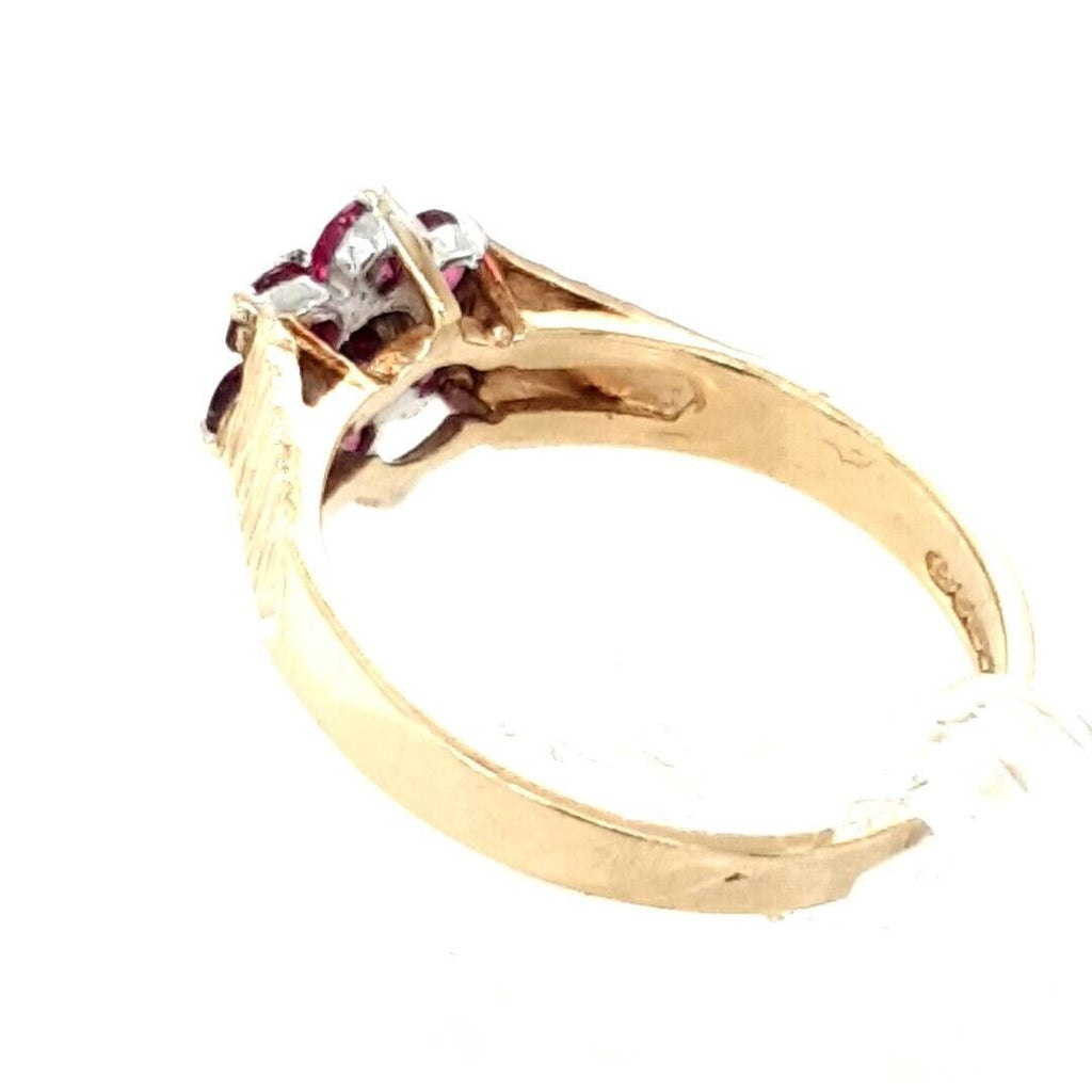 9ct Diamond & Ruby Cluster Ring