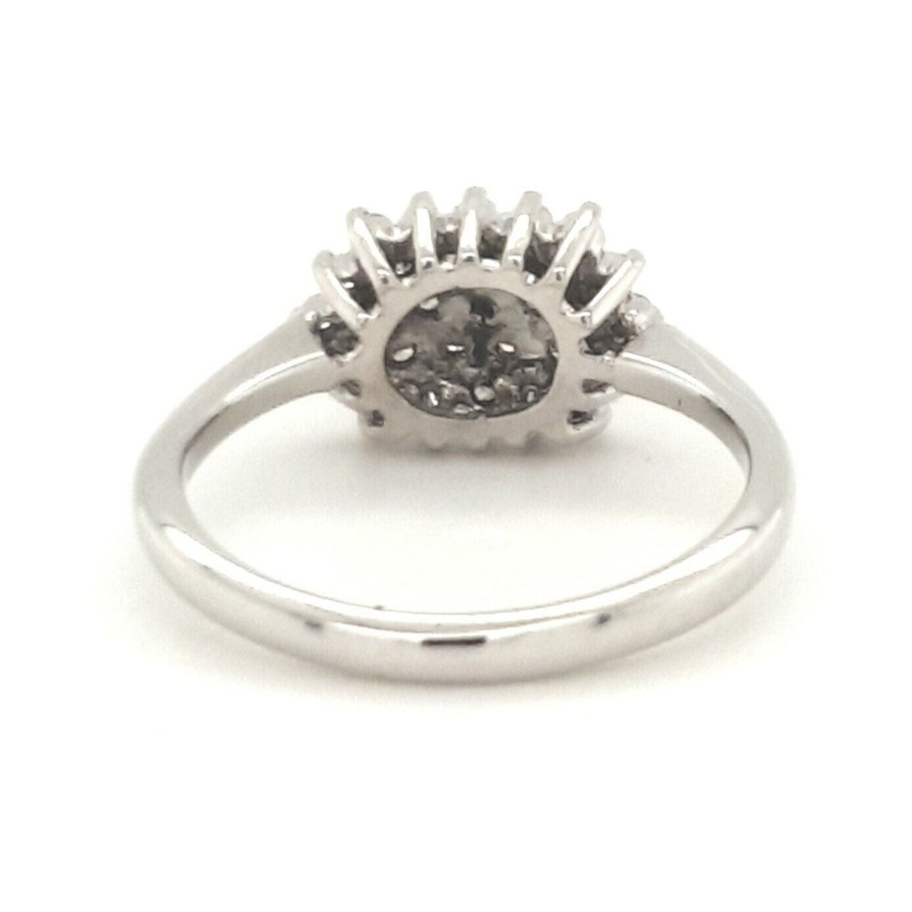 9ct White Gold Diamond Cluster Ring 