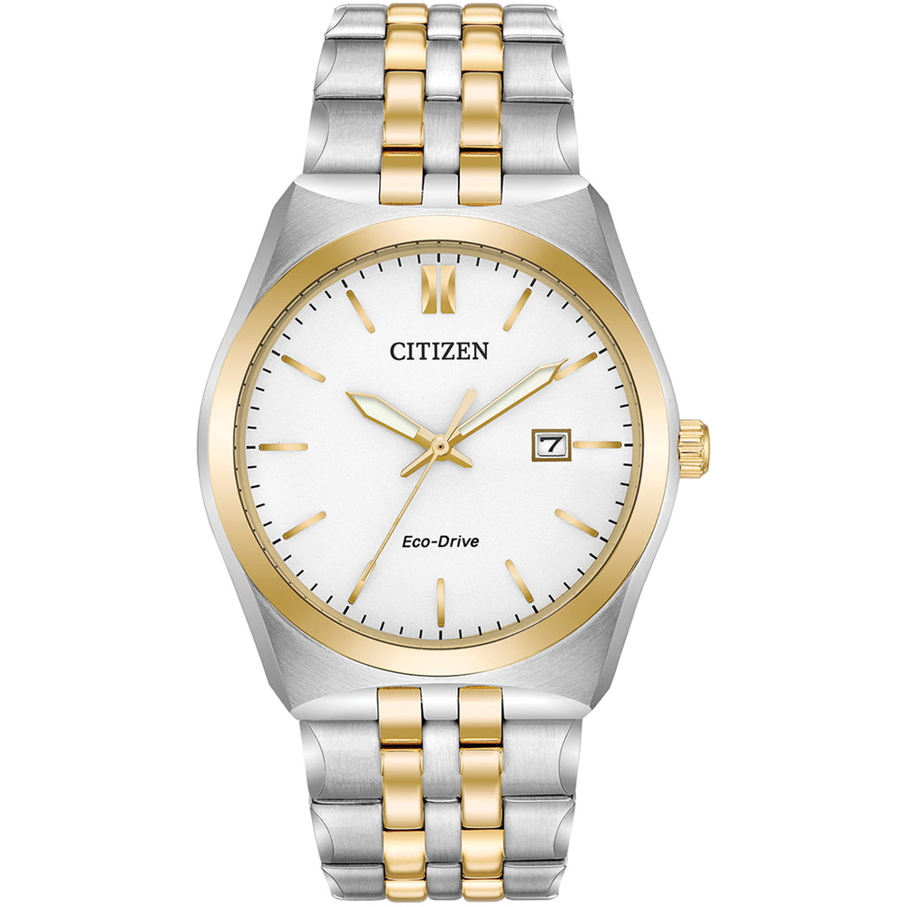 A Citizen Men's Two Tone Bracelet watch in gold and silver.
