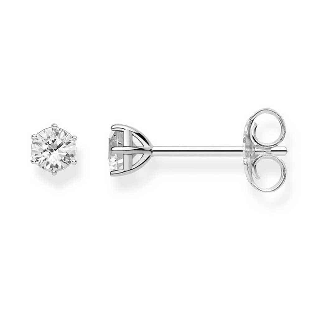 A pair of THOMAS SABO CZ stud earrings H1964-051-14 with diamonds.