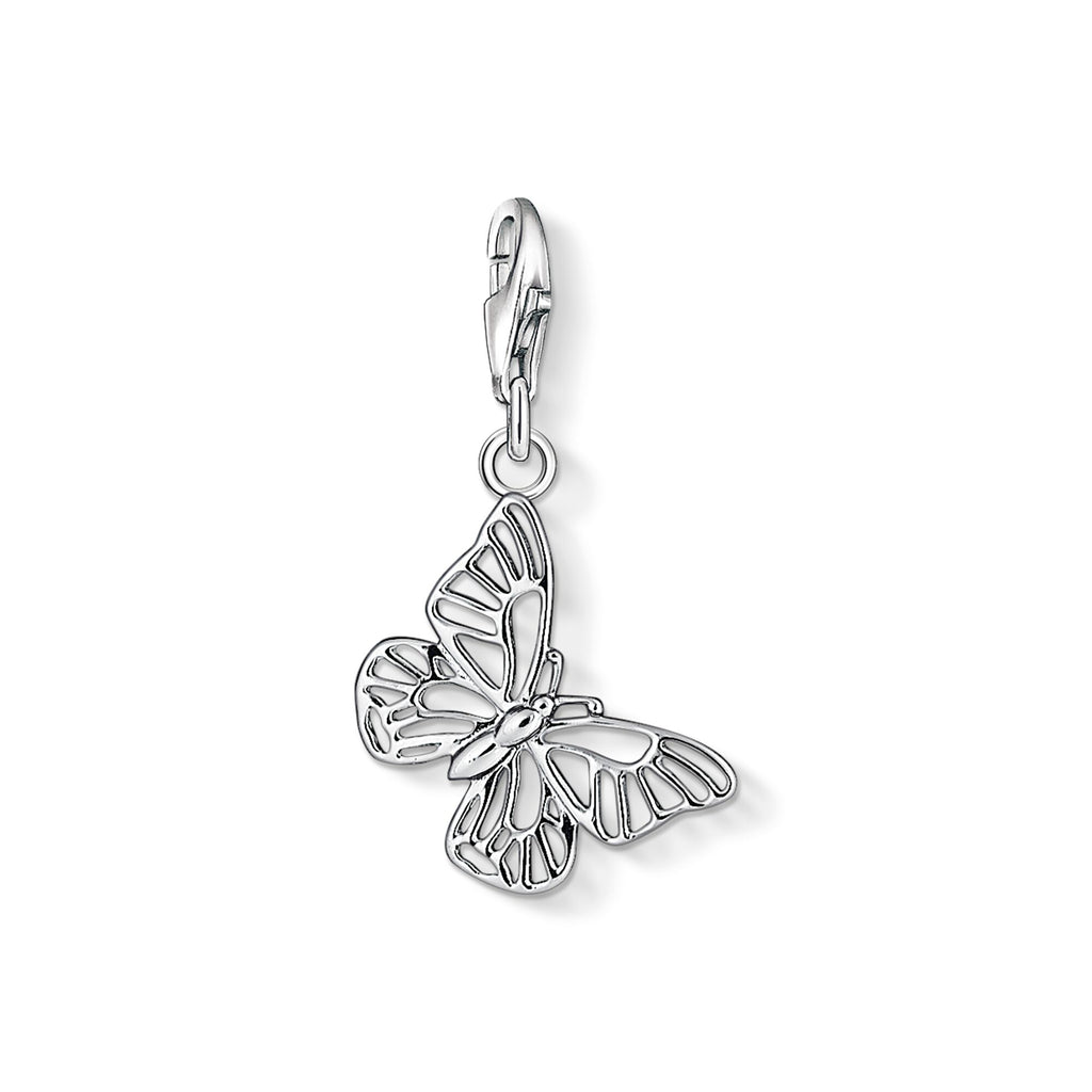 A silver Charm pendant butterfly THOMAS SABO 1038-001-12 on a white background.