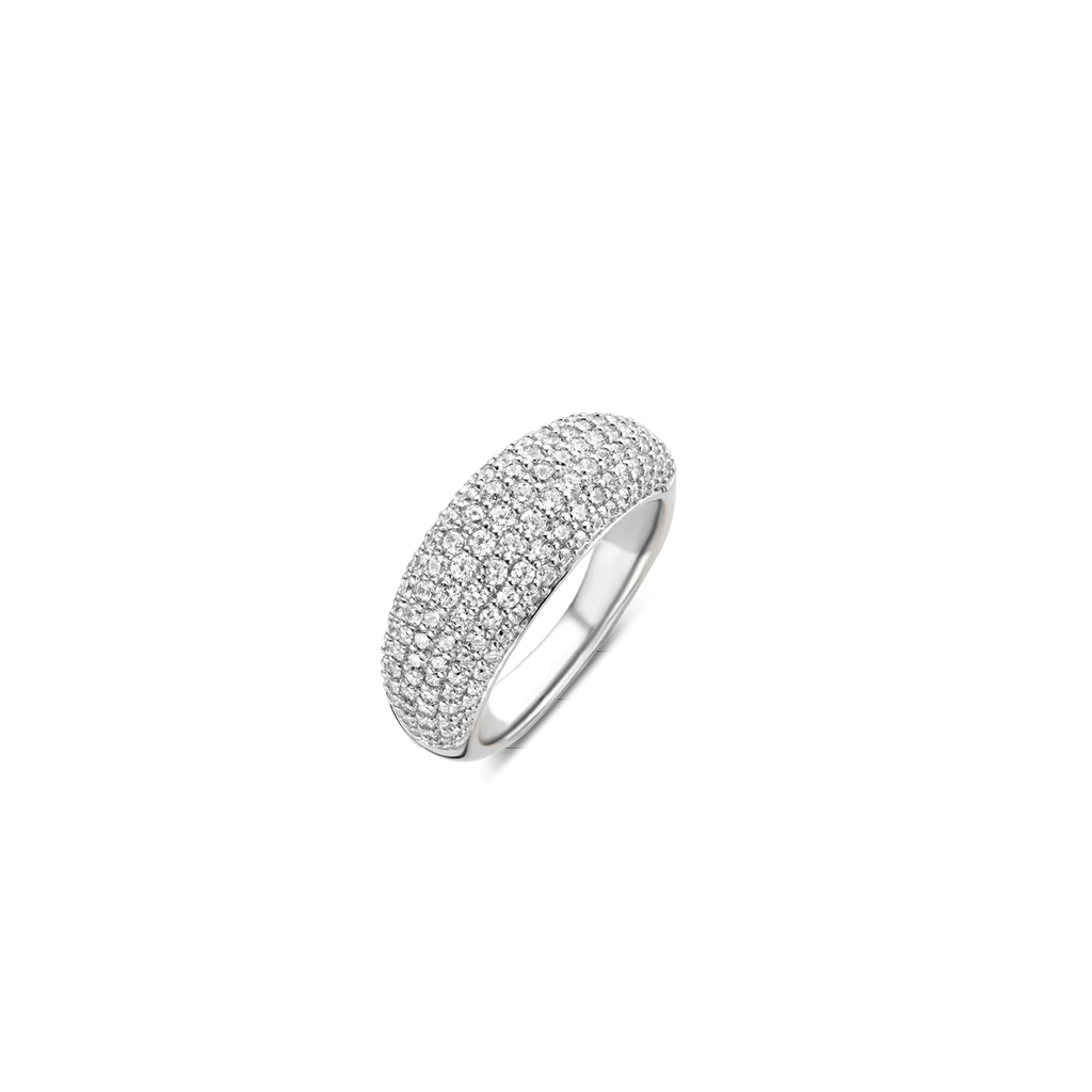 A TI SENTO – Milano Sparkling Ring 12172ZI with diamonds on a black background.