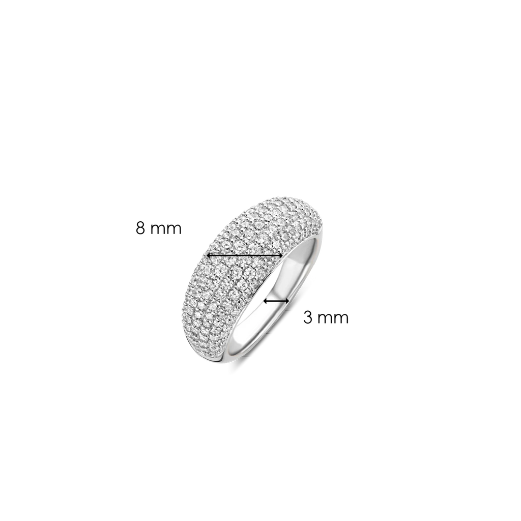 A TI SENTO – Milano Sparkling Ring 12172ZI with diamonds on a black background.