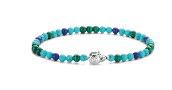 A TI SENTO Milano Bracelet 2908TM with turquoise, green and blue beads.