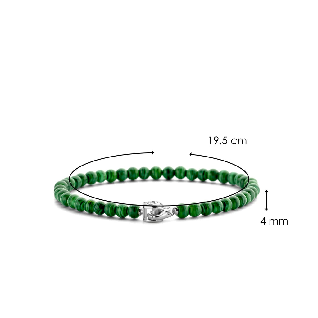 A TI SENTO – Milano Malachite Green Bracelet 2908MA with a silver clasp.