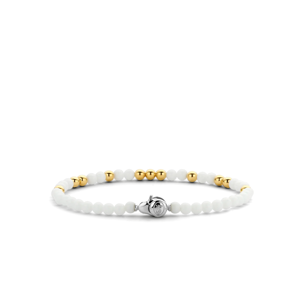 A TI SENTO – Milano Stacking Bracelet 2908WY with a gold bead.