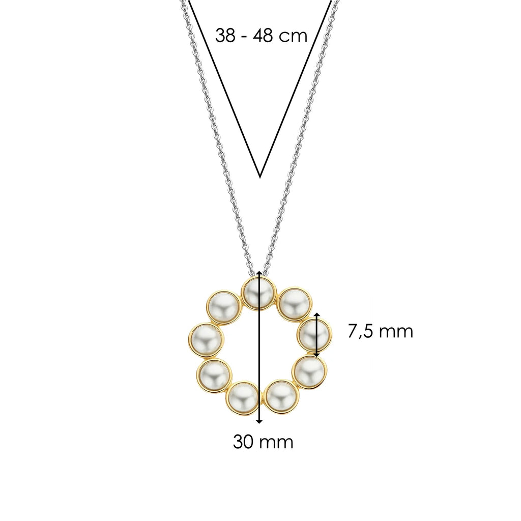 A diagram of a necklace with a Pearl Ti Sento Milano Necklace.