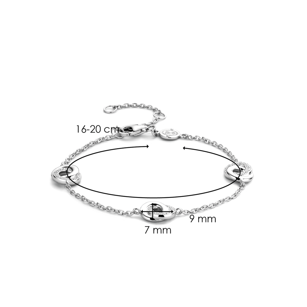 A Ti Sento Bracelet 2925ZI with two circles and a measurement.