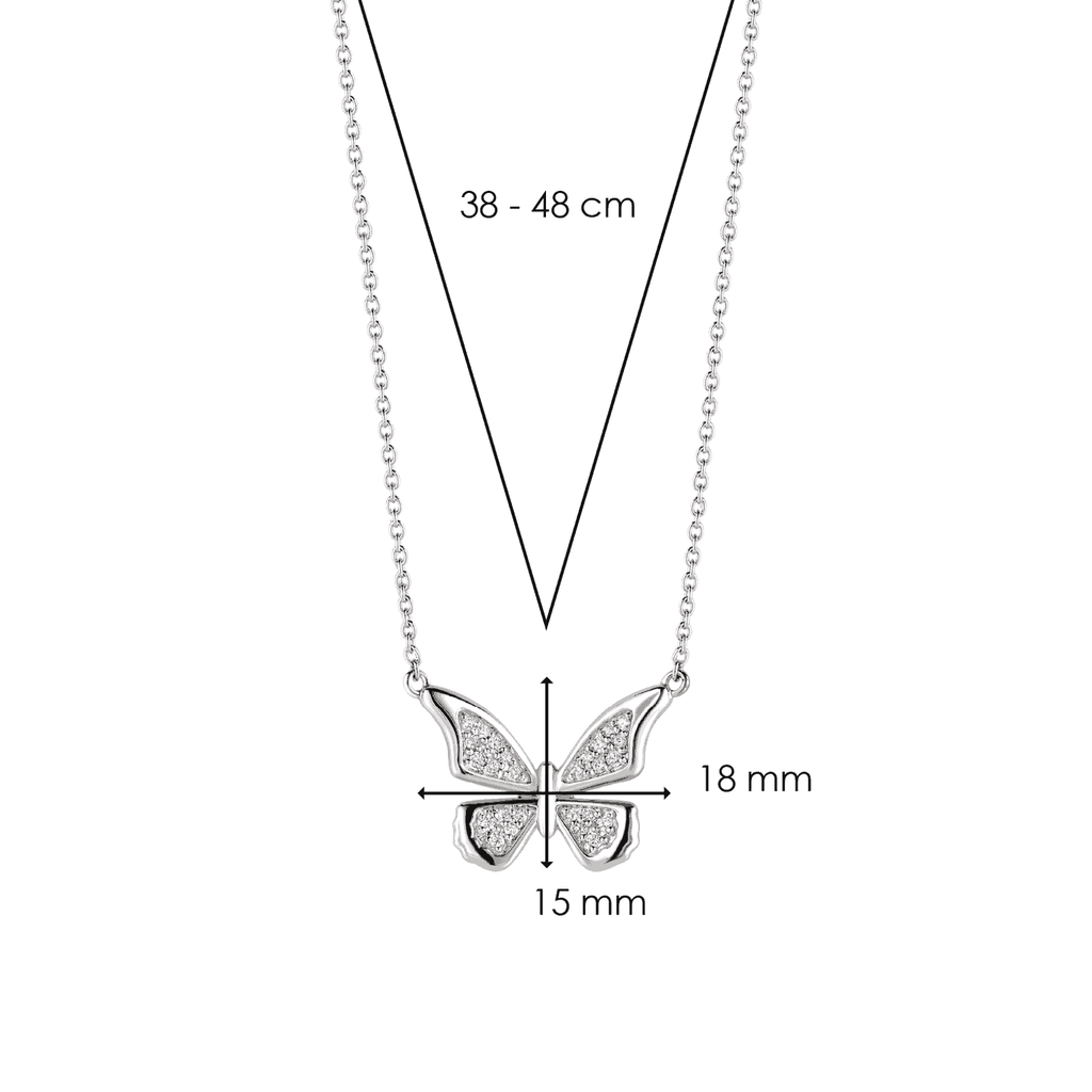 A TI SENTO Milano Butterfly Necklace with a butterfly pendant.