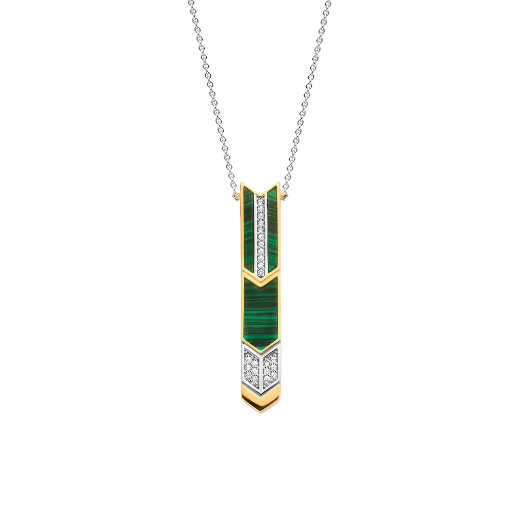 A necklace with a TI SENTO MALCHITE GREEN PENDANT 3954MA.
