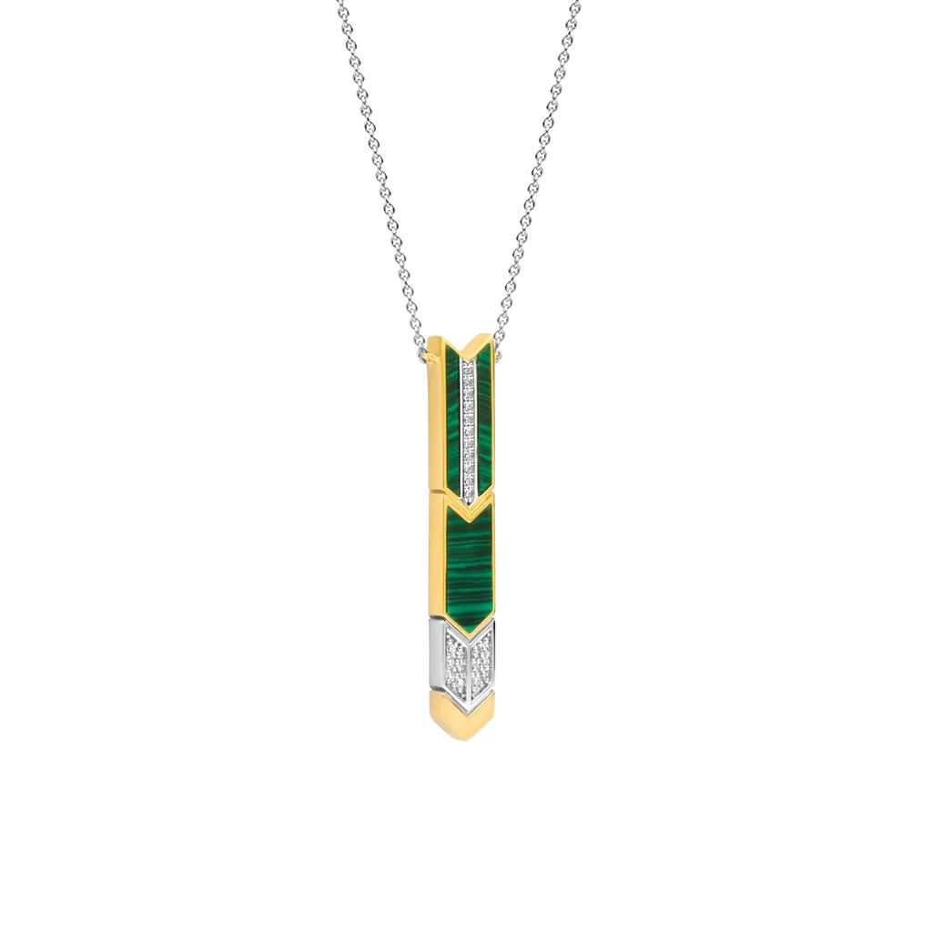 A necklace with a TI SENTO MALCHITE GREEN PENDANT 3954MA.