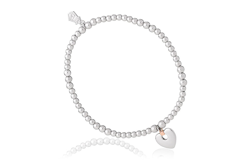 A Clogau Cariad® Affinity Beaded Bracelet 3SBB2S with a heart charm.