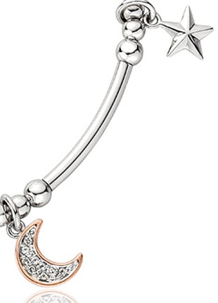 A Clogau Out of this World Affinity Beaded Bracelet 3SBBR20S with a star and moon charm.