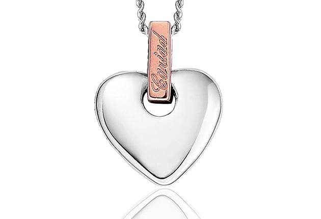 A Clogau Cariad® Pendant. 3SCA012, silver and rose gold heart shaped pendant.