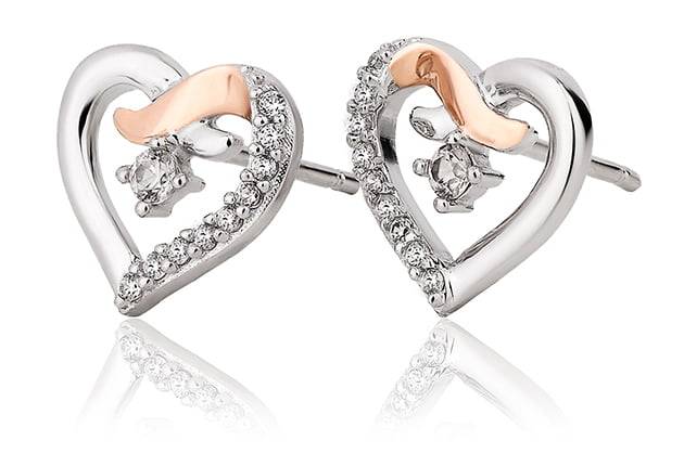 A pair of Clogau® Kiss Earrings 3SCGKSE with diamonds.
