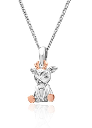 A silver and gold necklace with a Clogau Ciwt Deer Pendant 3SCL0114.