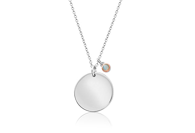 A Clogau Celebration June Birthstone Pendant 3SCLC0120 with a blue and white stone.