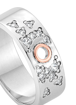 A Cariad Sparkle Wide Band Ring 3SCRS0194 with diamonds.