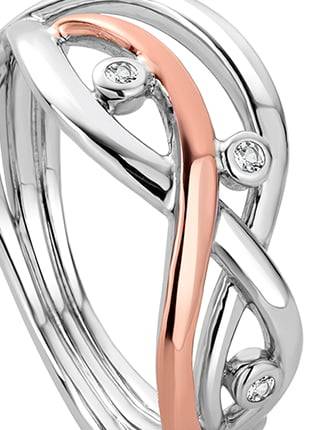 A Clogau Swallow Falls Ring 3SCTWIR with diamonds.