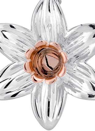Silver and rose gold Clogau Daffodil Pendant 3SDP3.