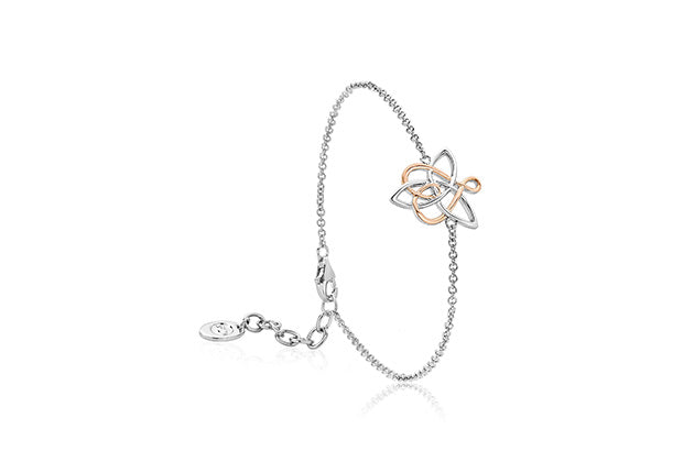 A NEW Clogau Fairies of the Mine Bracelet 3SETL0229 with a flower on it.