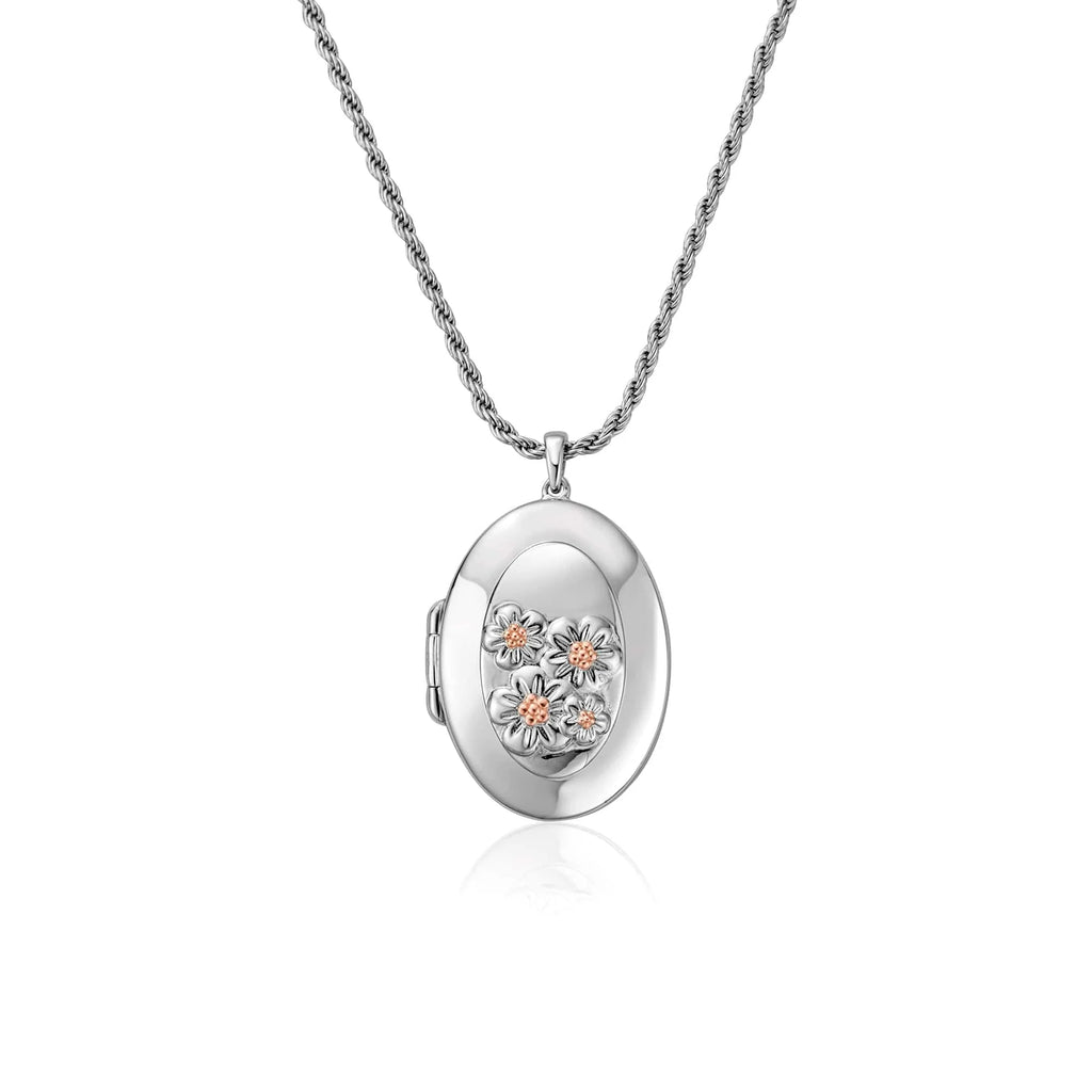 Clogau Forget Me Not Locket 3SFMN0618 in sterling silver.