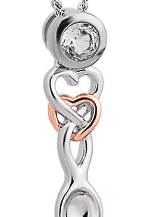 A silver and rose gold necklace with a Clogau Lovespoon Pendant 3SLSP3.