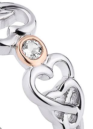 A Clogau Lovespoon Ring 3SLSR3 with a heart shaped stone.