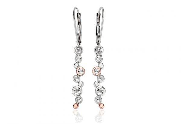A pair of Clogau® Celebration Earrings 3SME2 with diamonds.