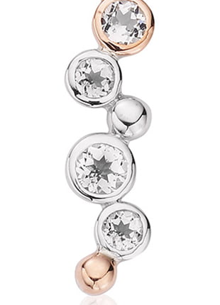 A white and rose gold Clogau® Celebration Pendant 3SMP2 with diamonds.