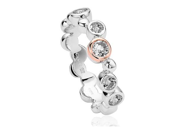 A Clogau® Celebration Ring 3SMR2 with cubic zirconia.