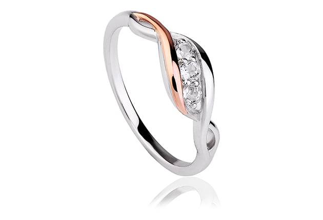 A Clogau Past Present Future® ring. 3SPPFR, with diamonds.