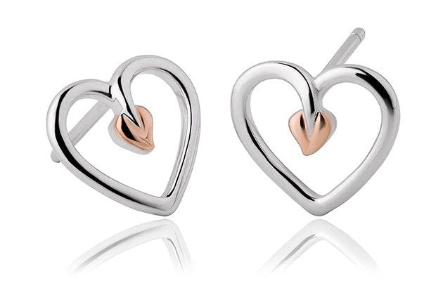 A pair of Clogau Tree of Life® Heart Stud Earrings 3STLHE7.