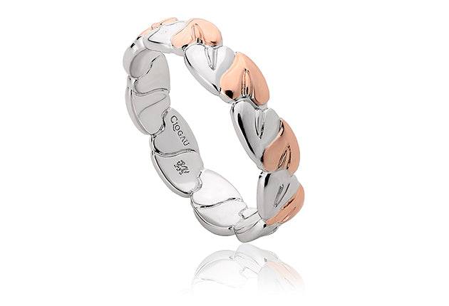 Clogau Tree of Life® Ring 3STLR01 and rose gold ring.